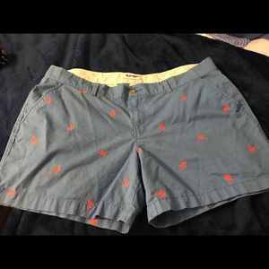 Old Navy shorts blue with orange palm trees